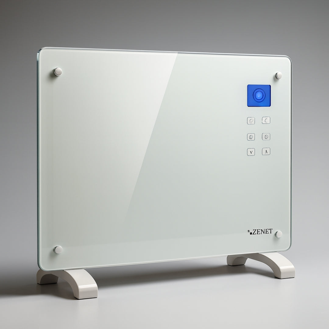 Skleněný konvektor Zenet ZET-526, bílý, 1500 W