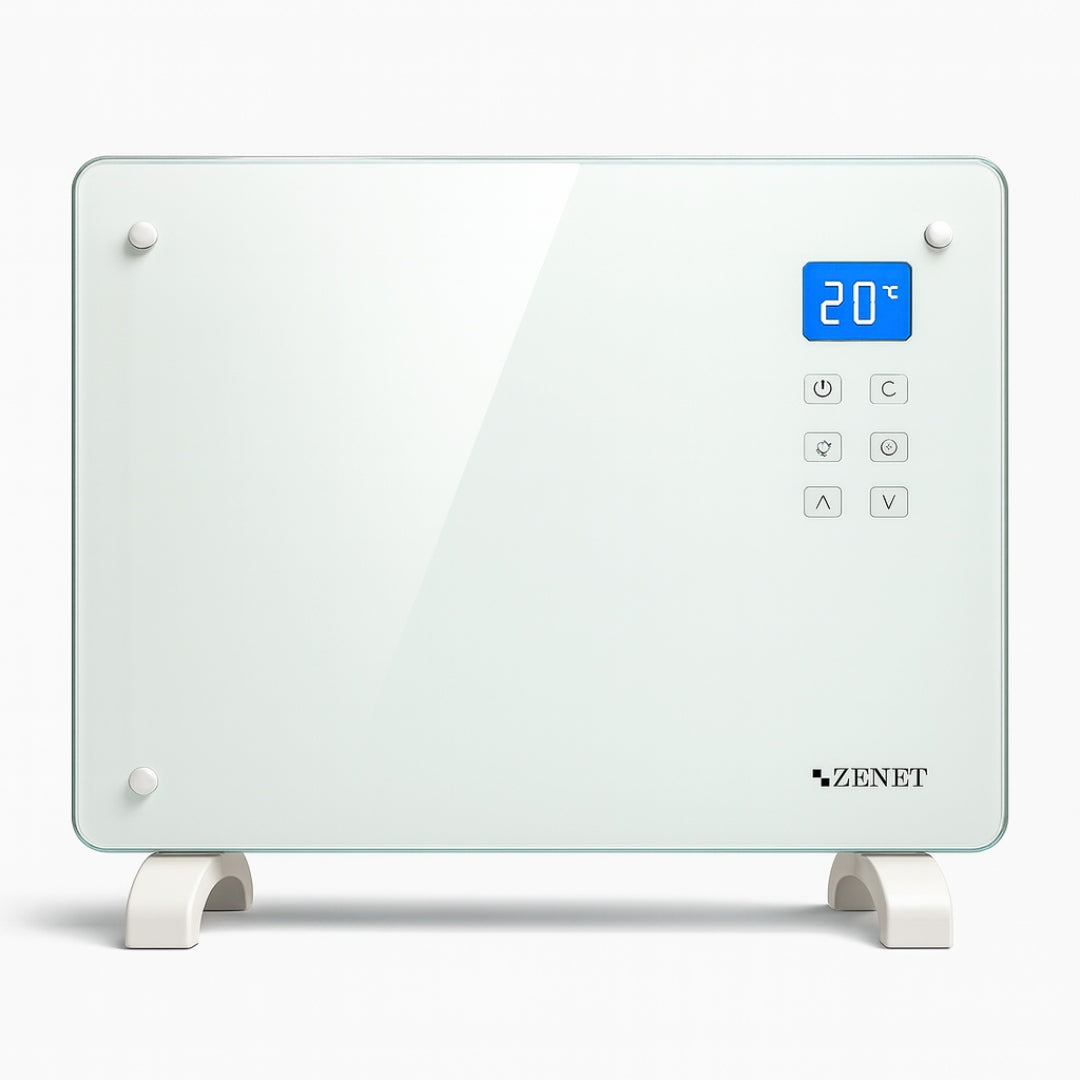 Skleněný konvektor Zenet ZET-526, bílý, 1500 W