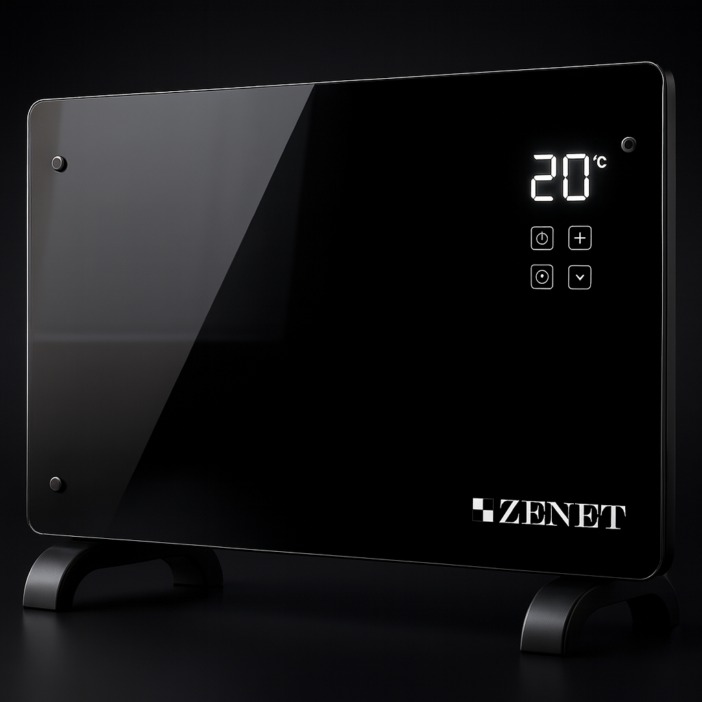 Dekorativní skleněný konvektor Zenet 530, úsporný 2000 W