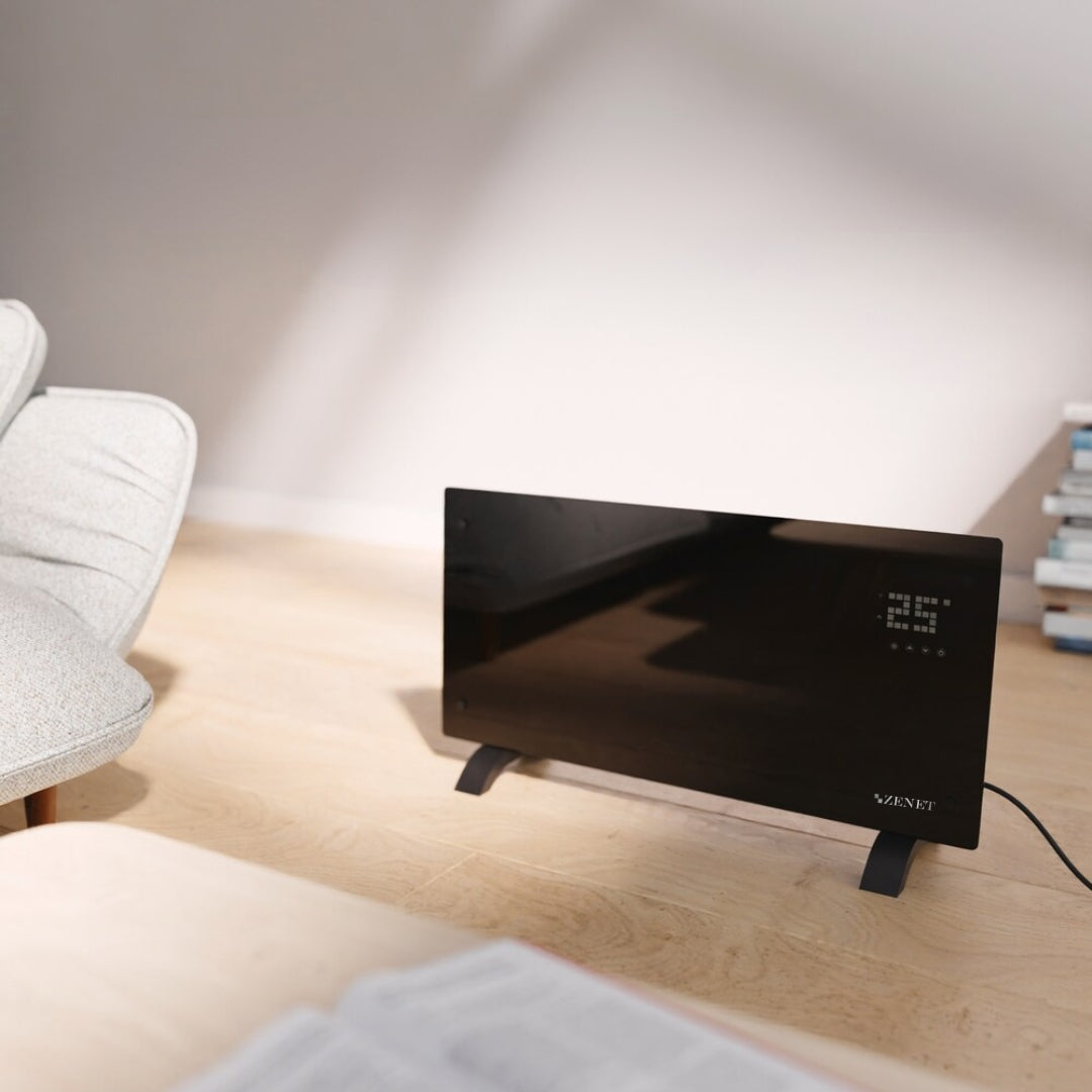 Dekorativní skleněný konvektor Zenet 530, úsporný 2000 W