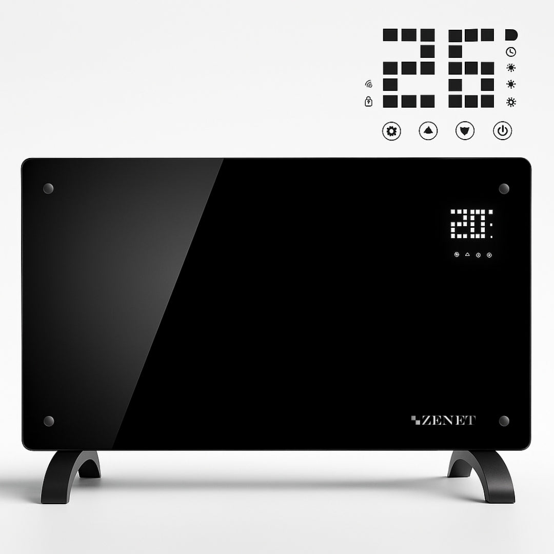 Dekorativní skleněný konvektor Zenet 530, úsporný 2000 W