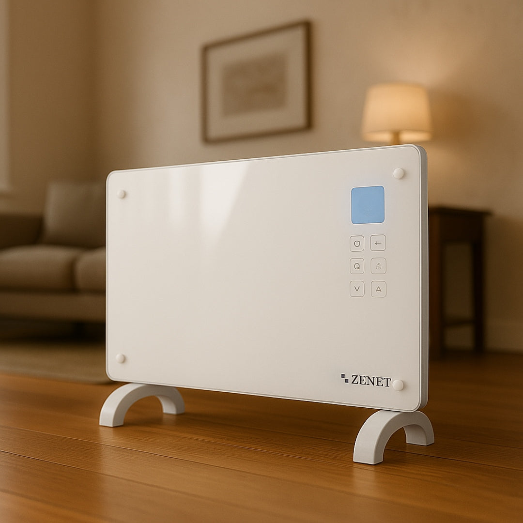 Skleněný konvektor Zenet ZET-526, bílý, 1500 W
